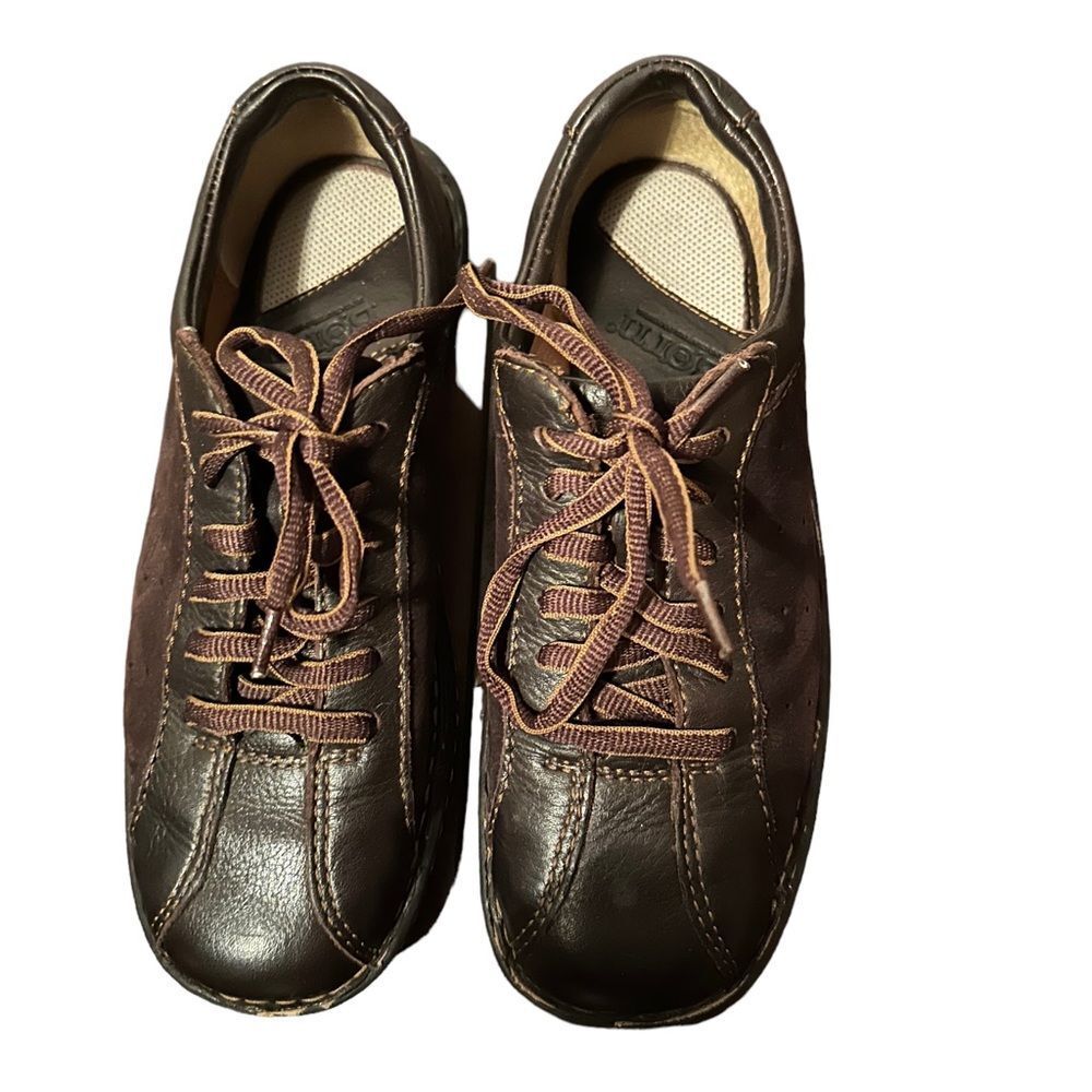 Born Shoes Womens 7 M Oxford Brown Leather Lace Up Low Top Comfort Casual B2448